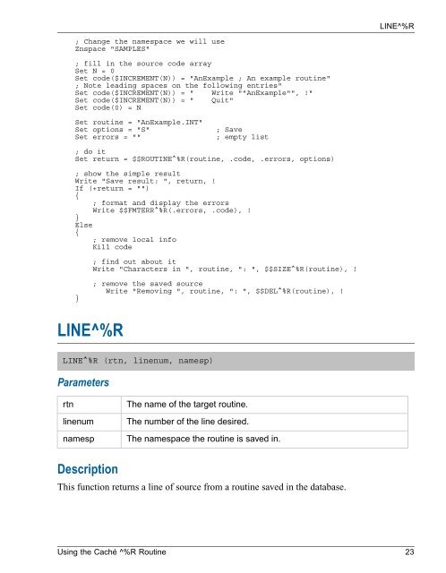 Using the Caché ^%R Routine - InterSystems Documentation