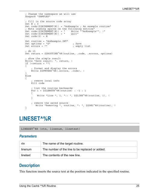 Using the Caché ^%R Routine - InterSystems Documentation