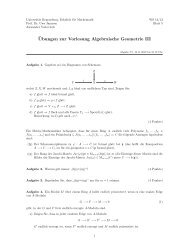 Â¨Ubungen zur Vorlesung Algebraische Geometrie III - Mathematik