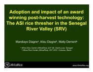Impact of the ASI thresher-cleaner - Africa Rice Center