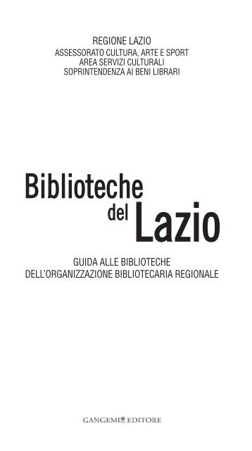 Biblioteche - Cultura Lazio