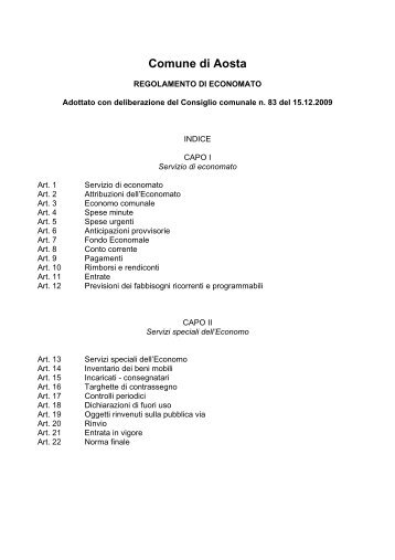 economato - Comune di Aosta