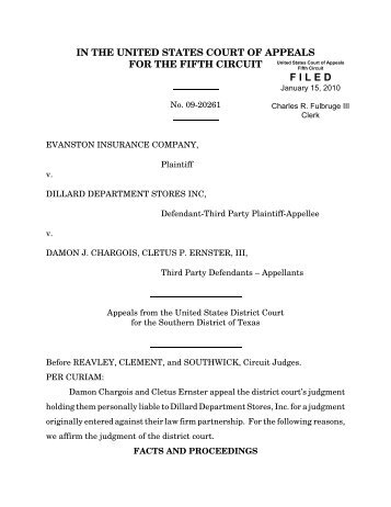 Evanston Ins. Co. v. Dillard Department Stores Inc. - The Appellate ...