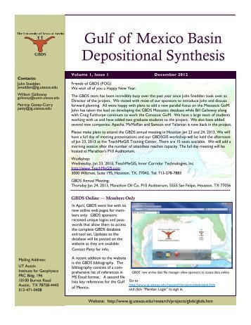 Gulf of Mexico Basin Depositional Synthesis - Institute for Geophysics