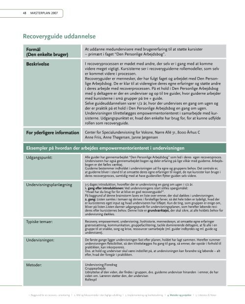 Styrket Recovery-orientering i den psykosociale ... - Aarhus.dk