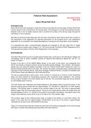 Pollution Risk Assessment Aston Wood Golf Club