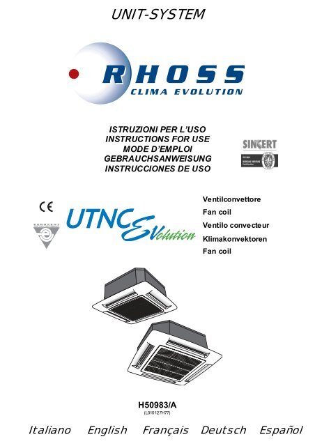 H50983-v0A Manuale Istruzioni UTNC EVolution - Rhoss