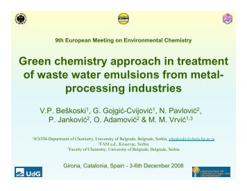 Green chemistry approach in treatment of waste water emulsions ...