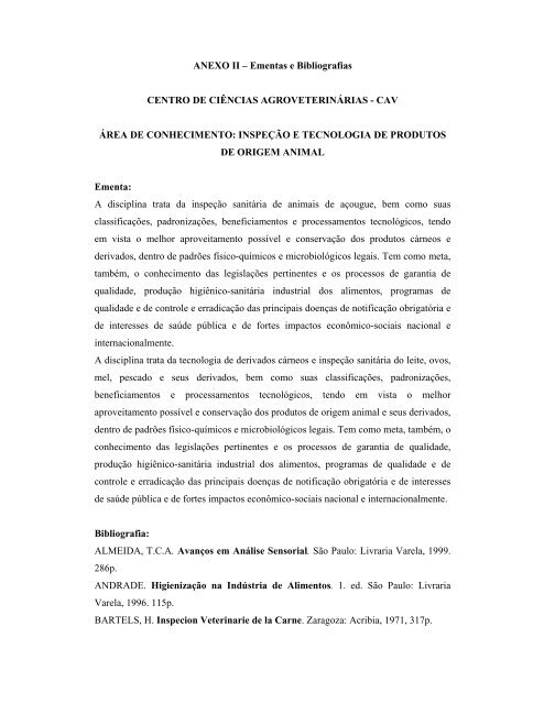 Anexo II - Ementas e Bibliografia - Udesc