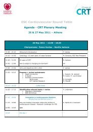 Agenda - Cardiovascular Round Table (CRT)