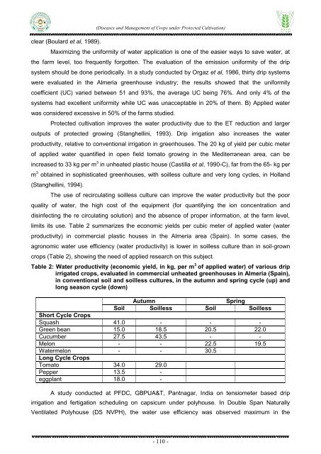 Diseases and Management of Crops under Protected Cultivation