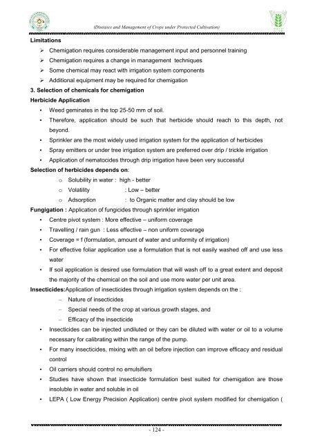 Diseases and Management of Crops under Protected Cultivation