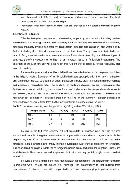 Diseases and Management of Crops under Protected Cultivation