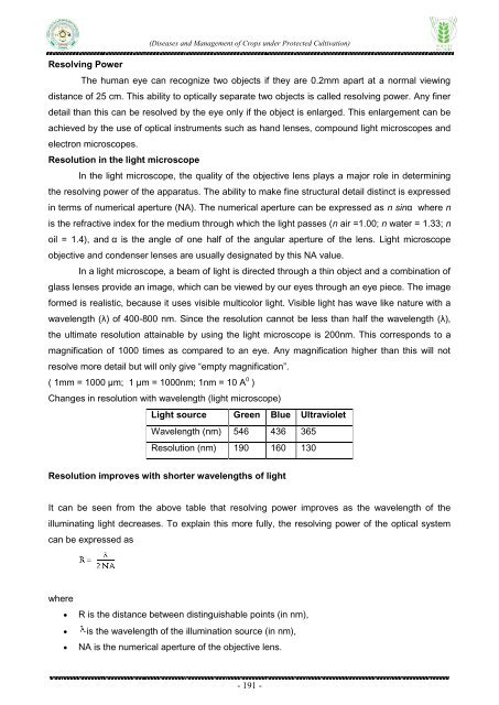 Diseases and Management of Crops under Protected Cultivation