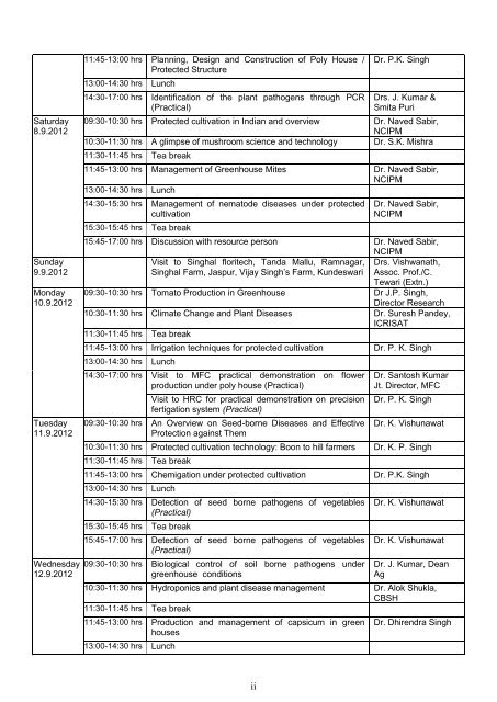 Diseases and Management of Crops under Protected Cultivation