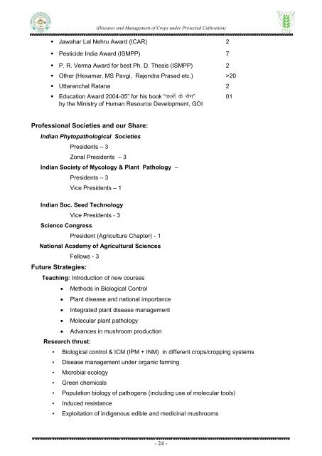 Diseases and Management of Crops under Protected Cultivation