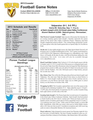 Week 2 Game Notes (PDF) - Valparaiso University