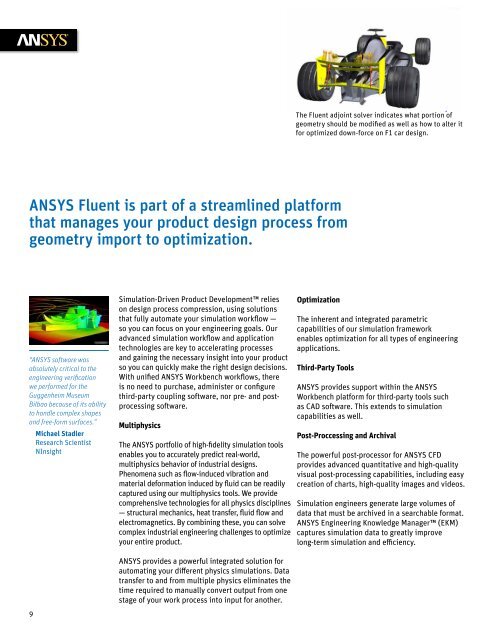 ANSYS Fluent Brochure - Ozen Engineering and ANSYS