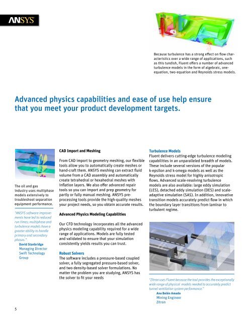 ANSYS Fluent Brochure - Ozen Engineering and ANSYS
