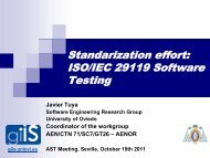 Standarization effort: ISO/IEC 29119 Software Testing