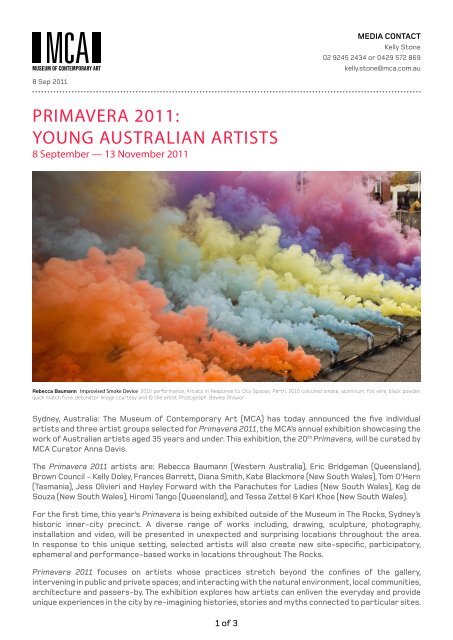 Primavera 2011 Museum Of Contemporary Art
