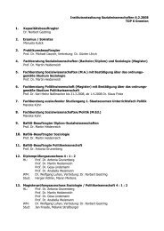 Institutsratssitzung Sozialwissenschaften 6.2.2008 TOP 6 Gremien 1 ...