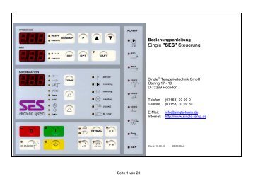 SES Regler Anleitung - SINGLE Temperiertechnik GmbH