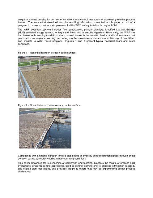 NITRIFICATION AND ACTIVATED SLUDGE FOAMING ...