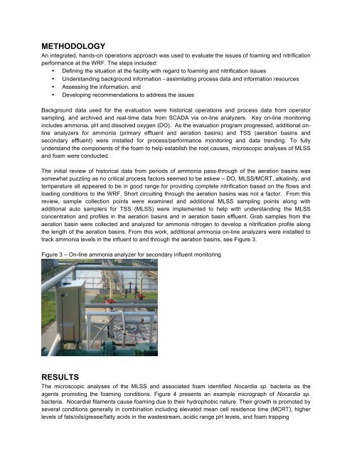 NITRIFICATION AND ACTIVATED SLUDGE FOAMING ...