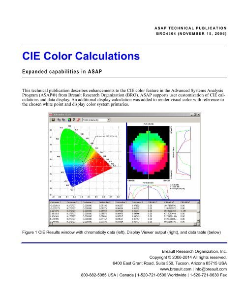 CIE Color Calculations - Breault Research Organization, Inc.