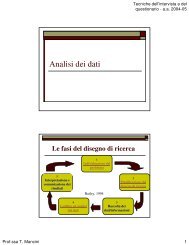 Analisi dei dati - Psicologia