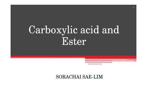 PPT11.Carboxylic acid and Ester