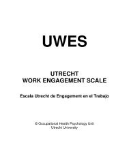 utrecht work engagement scale - Website of Wilmar Schaufeli