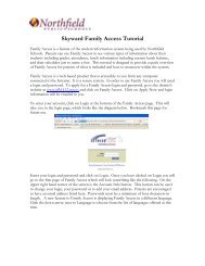 Skyward Family Access Tutorial - Northfield Public Schools