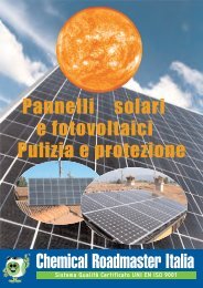 Pannelli solari - Chemical Roadmaster Italia