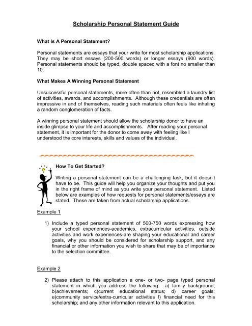 examples of personal statement for scholarship