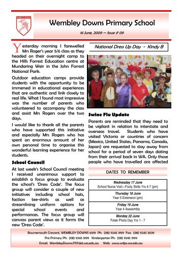 WDPS Newsletter 09 - 16 JUne - Wembley Downs Primary School