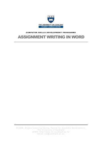 assignment writing in word - The University of Auckland Library