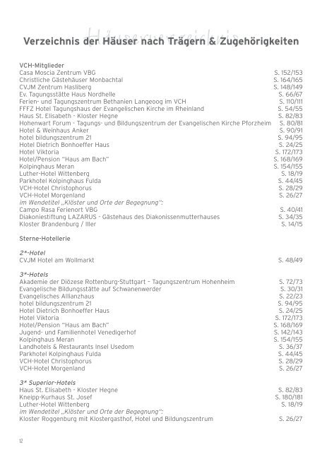 2011/2012 - Christliche Hotels und Tagungsstätten