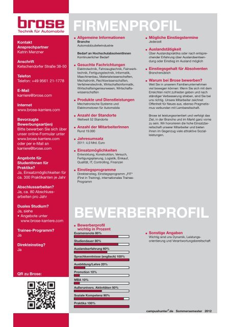 Ausgabe Stuttgart Sommersemester 2012 - campushunter.de