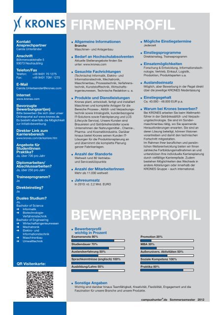 Ausgabe Stuttgart Sommersemester 2012 - campushunter.de