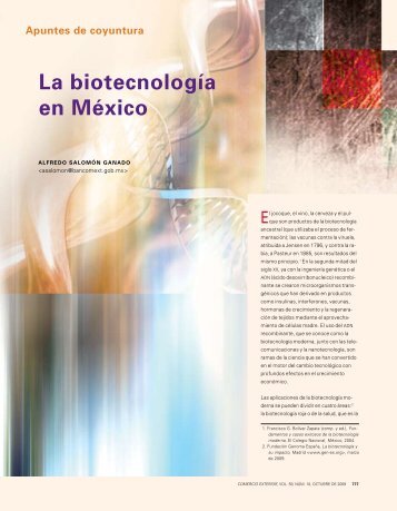 La biotecnología en México - revista de comercio exterior - Bancomext