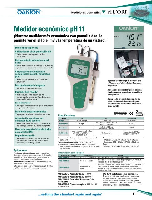 Medidores pontatiles - Oakton Instruments