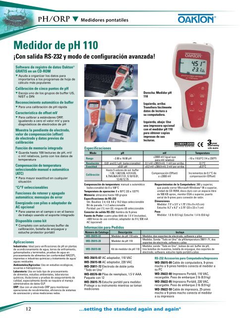 Medidores pontatiles - Oakton Instruments