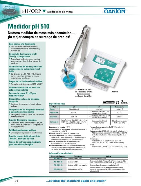 Medidores pontatiles - Oakton Instruments