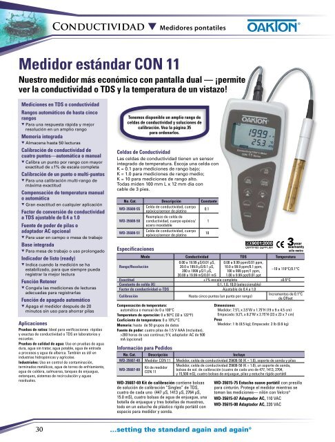 Medidores pontatiles - Oakton Instruments