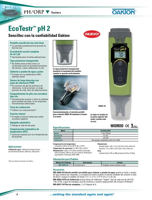 Medidores pontatiles - Oakton Instruments