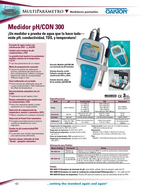 Medidores pontatiles - Oakton Instruments