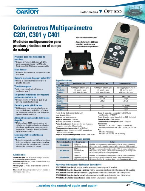 Medidores pontatiles - Oakton Instruments