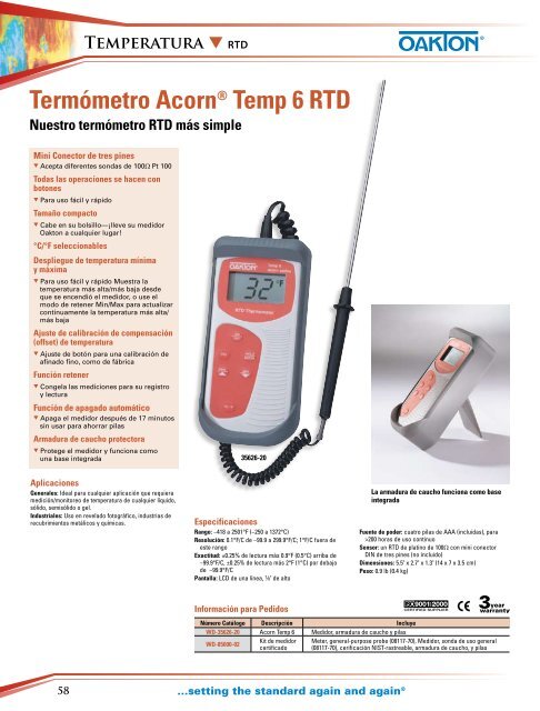 Medidores pontatiles - Oakton Instruments